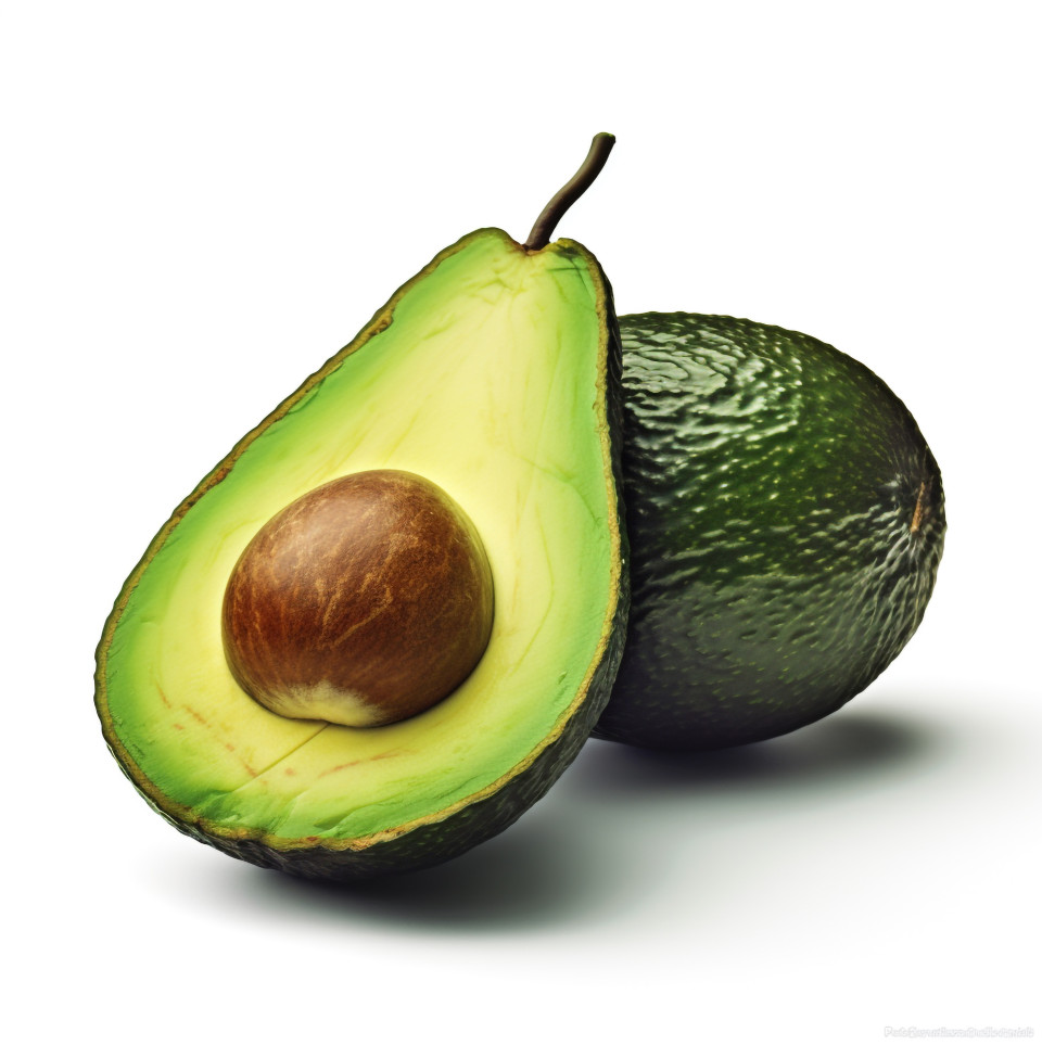 Avocado on white table, avocado image stock photo