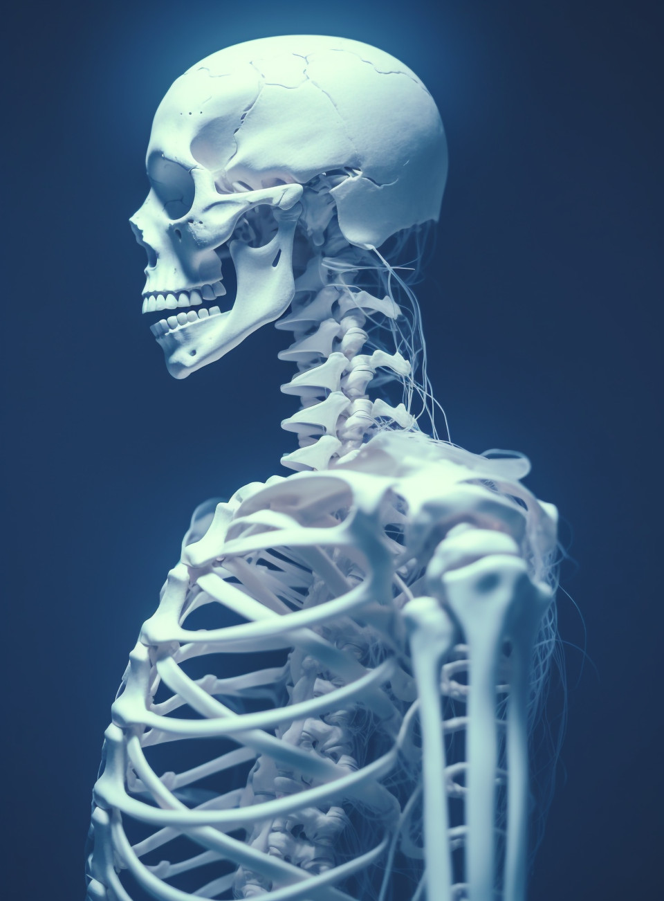 Human skeleton with spine, human bone image