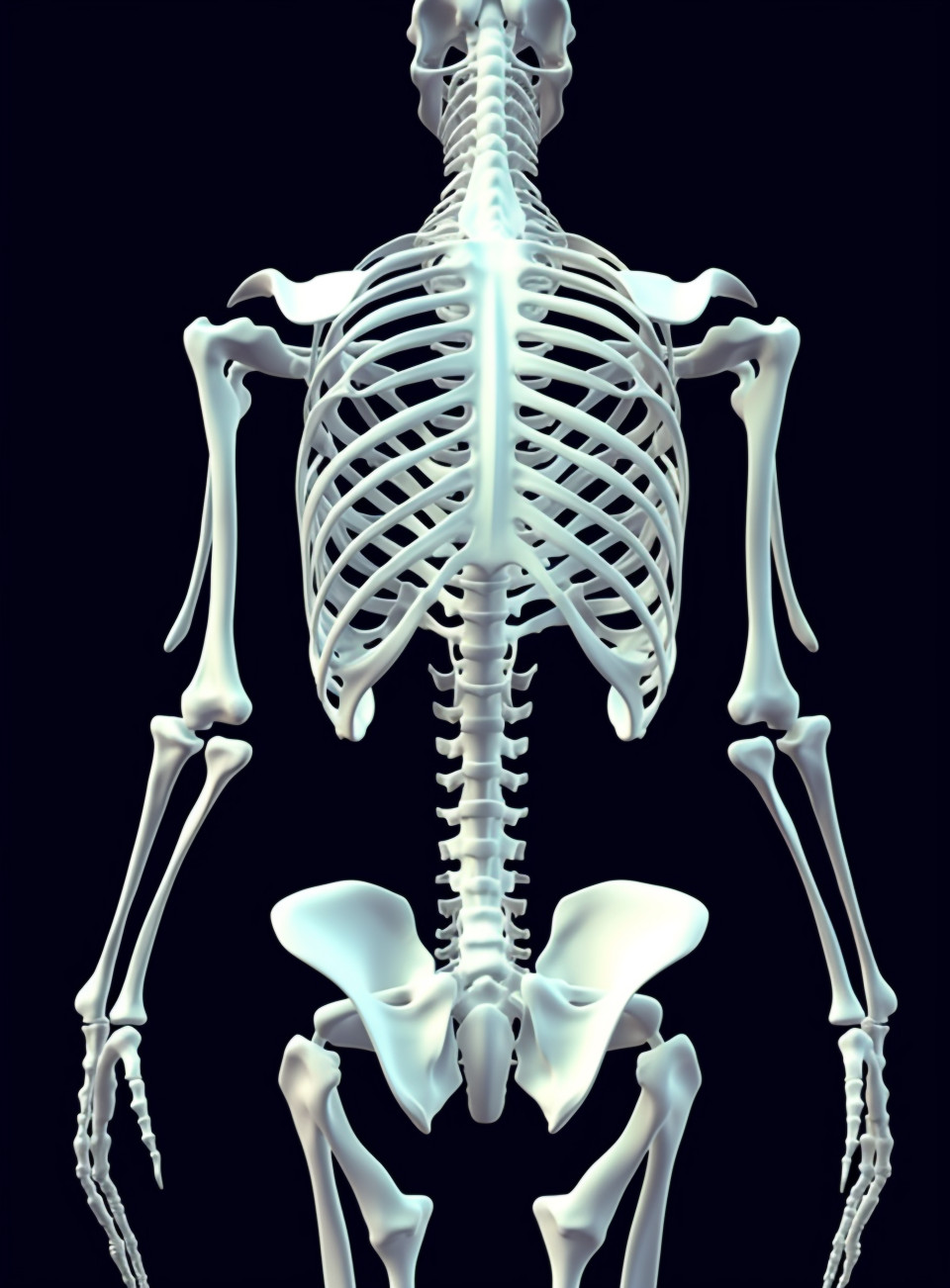 Skeletal back image, human bone image