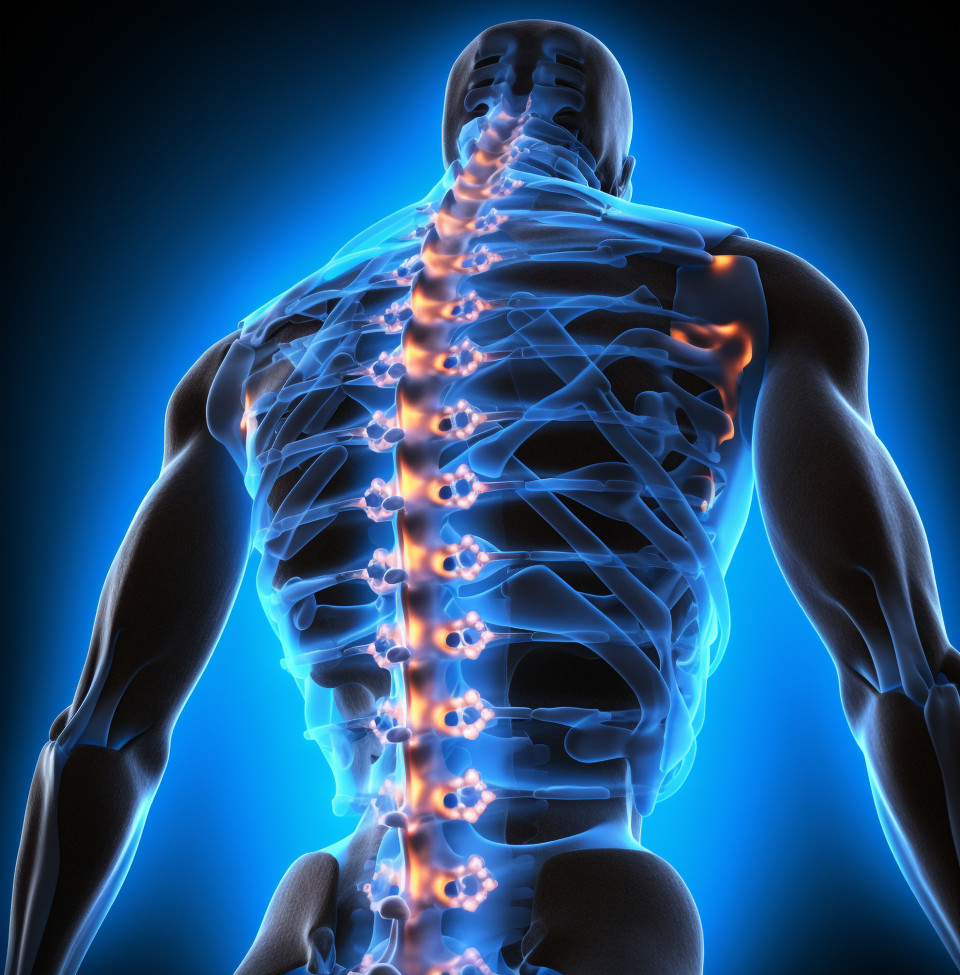 Sciatica exercises for relief, human bone image