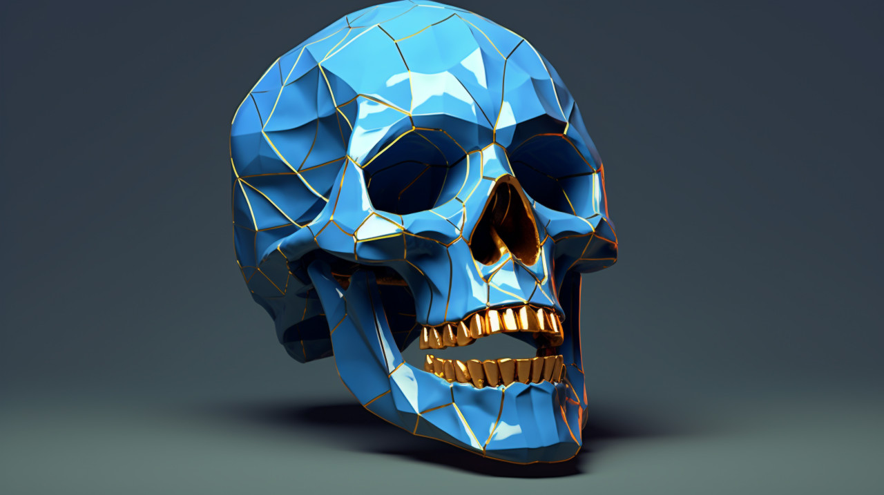 Medical 3d skull model, human bone image
