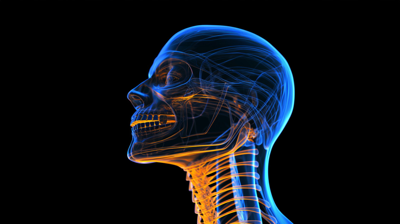 A 3d rendered illustration of the human neck, human bone image