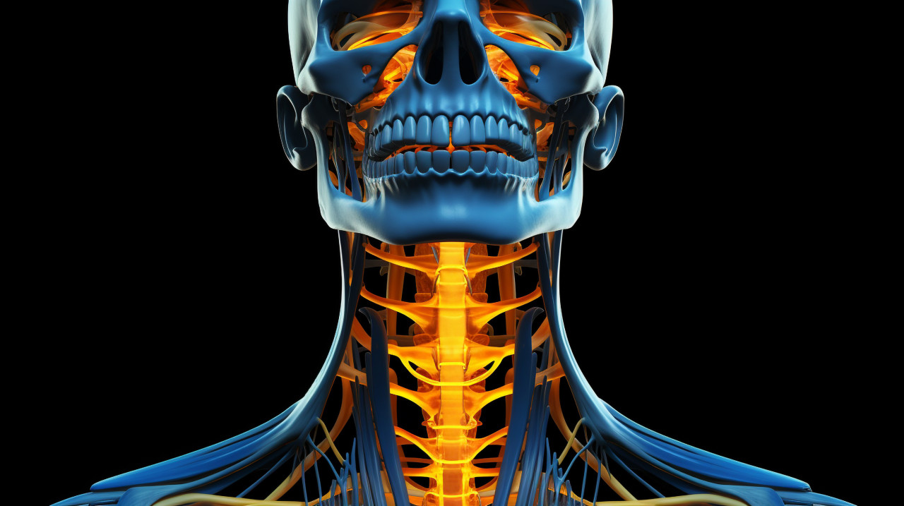 3d rendered human neck anatomy, human bone image