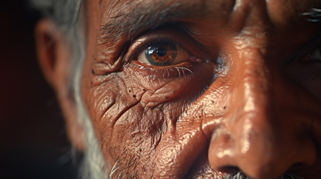 Man's mustache close up, men eyes close up image