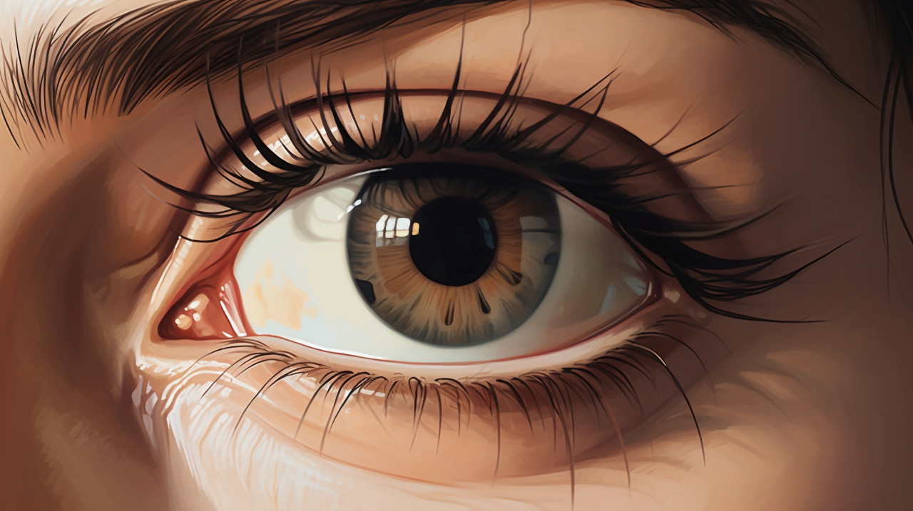 A close up of a brown eye and brown brows, beautiful women eyes images