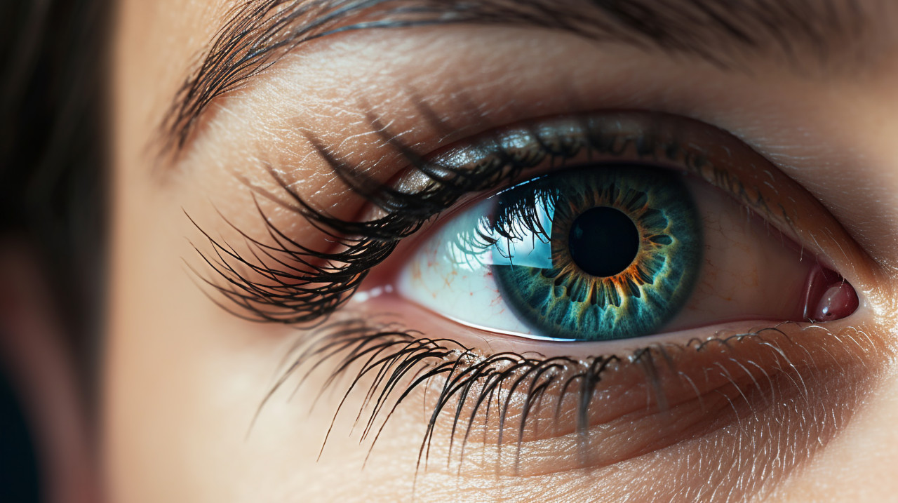 Woman close to the eye has black eyelashes, beautiful women eyes images