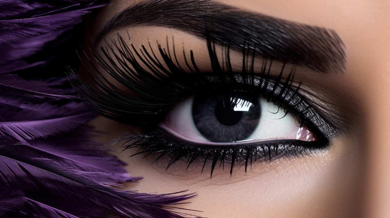 Eyelashes and mascara on white eye, beautiful women eyes images
