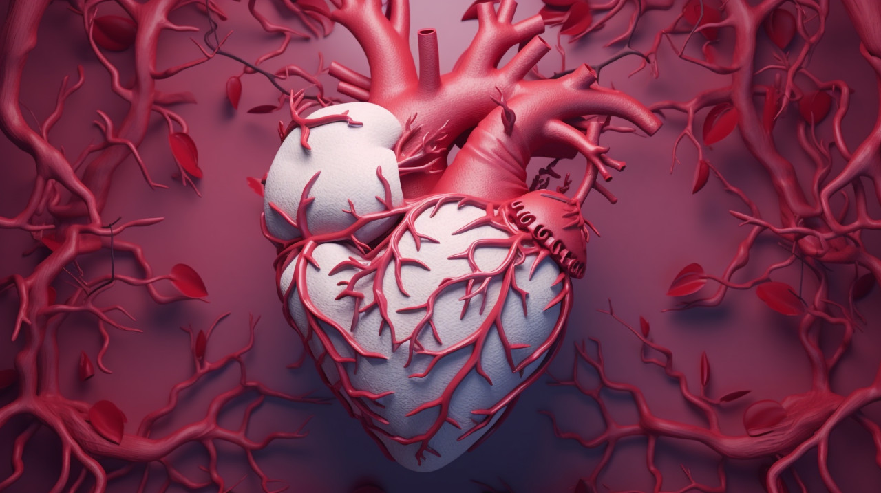 A fullcolor image of the heart in 3d, human heart image