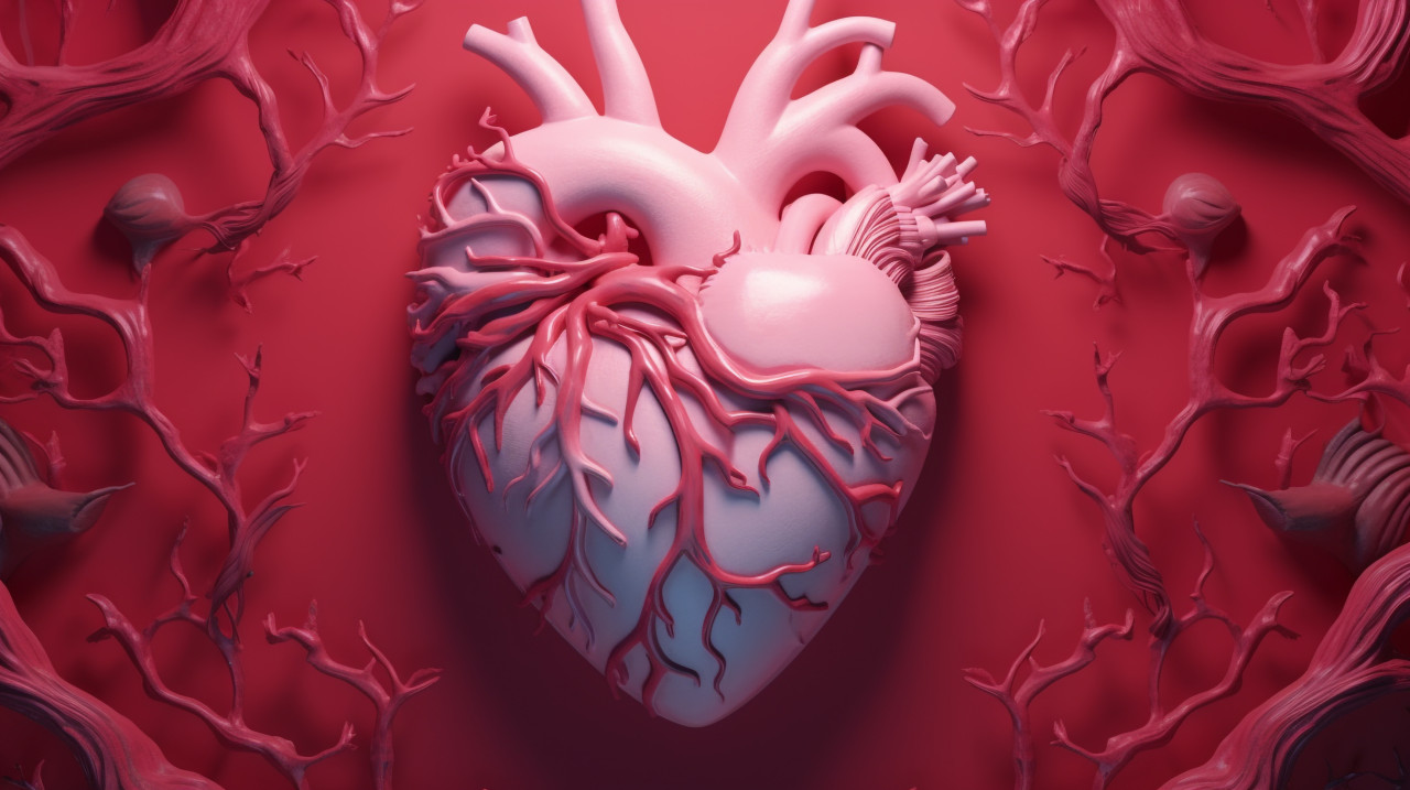 Colorful heart anatomy, human heart image