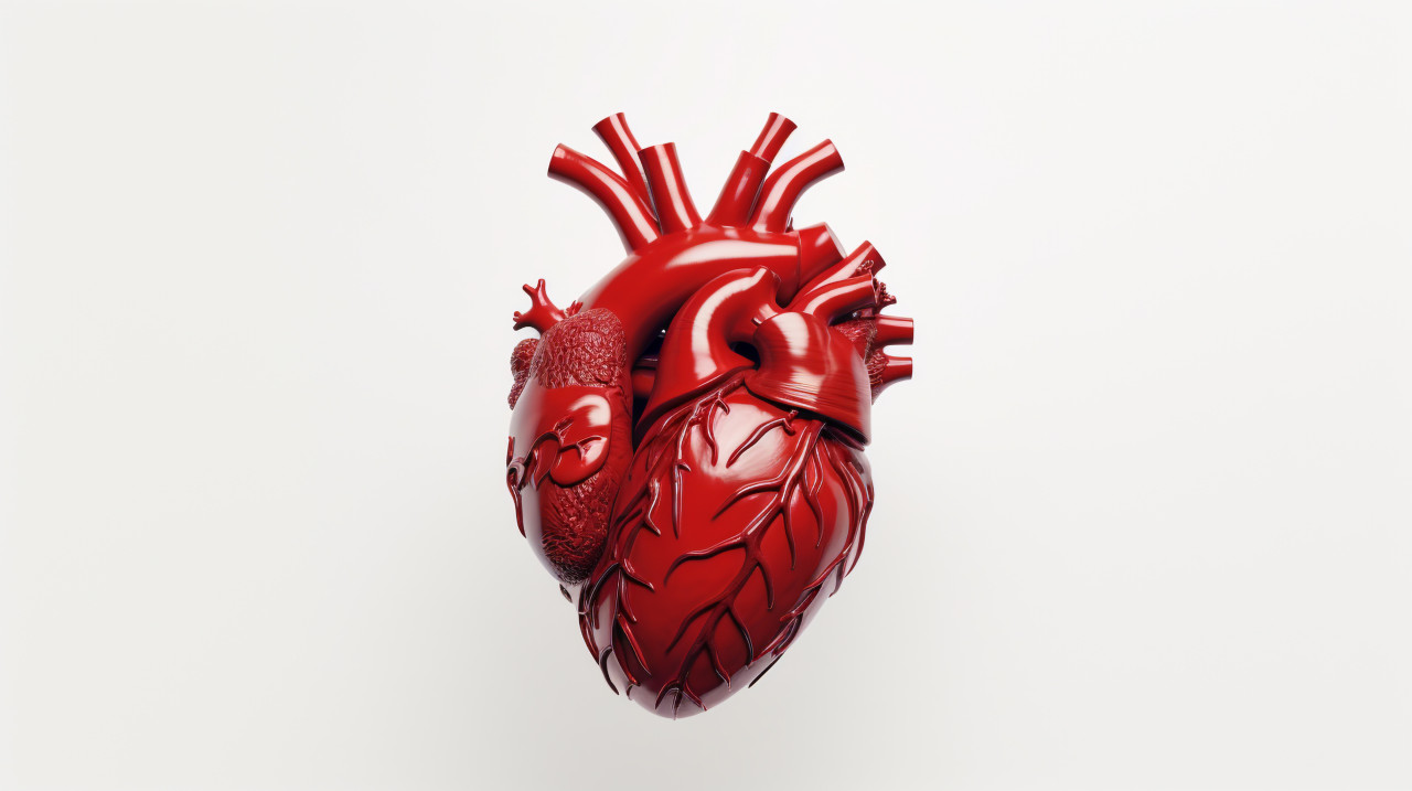 A human shaped heart is shown on a white background, human heart image
