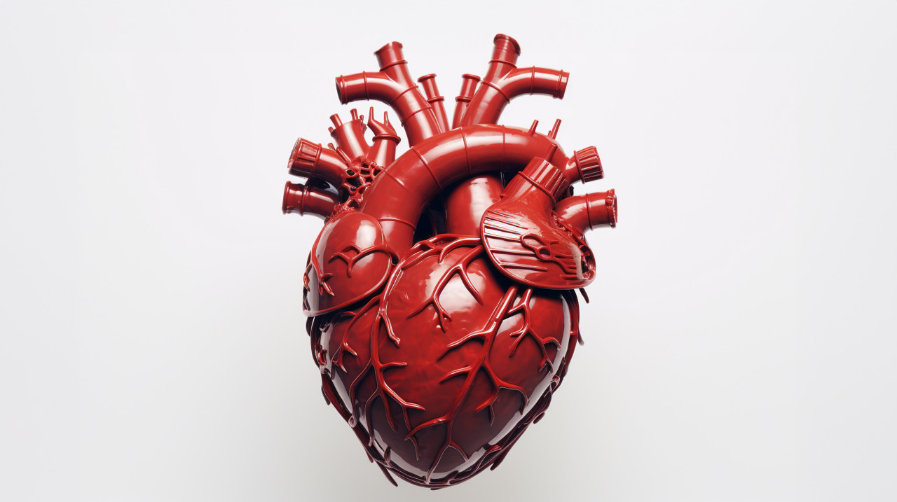 Medical illustration of human heart, human heart image