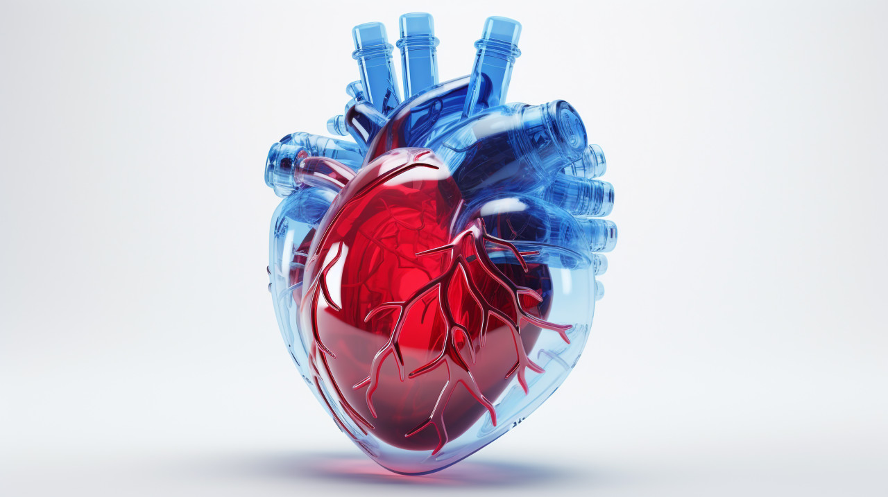 An image of a human heart with blue eyes, human heart image