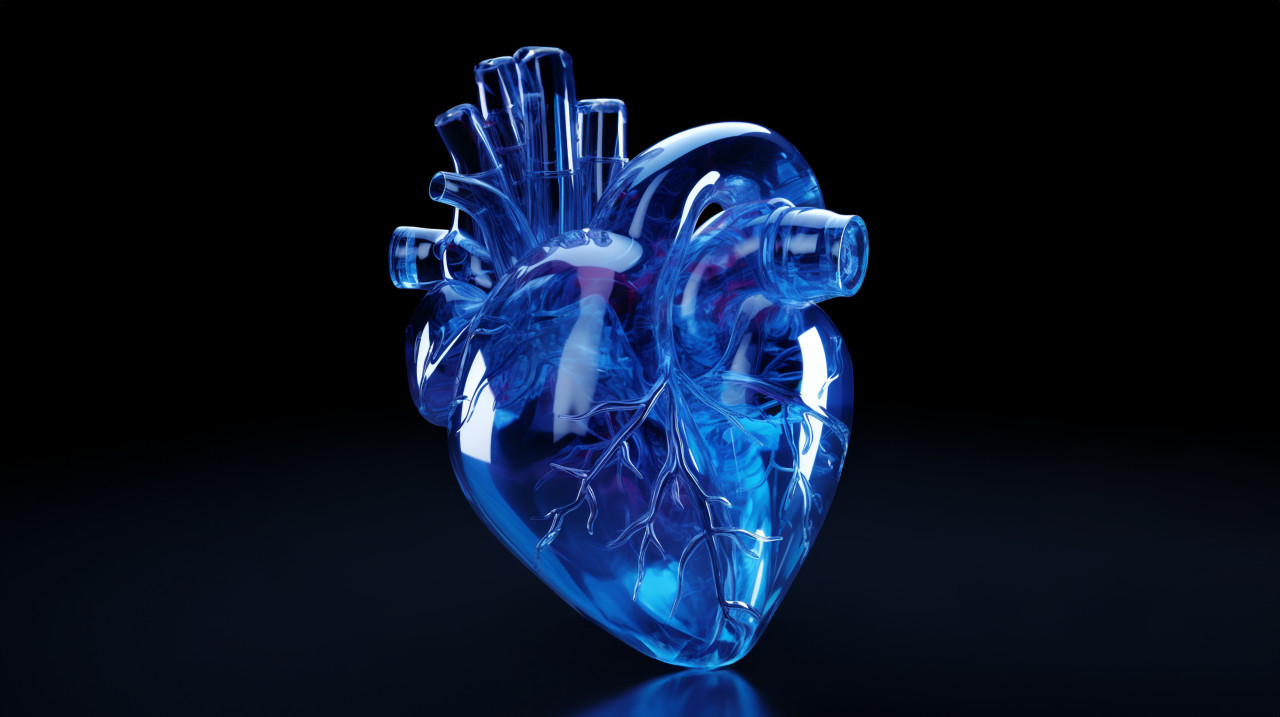 Human heart with blue eyes, human heart image