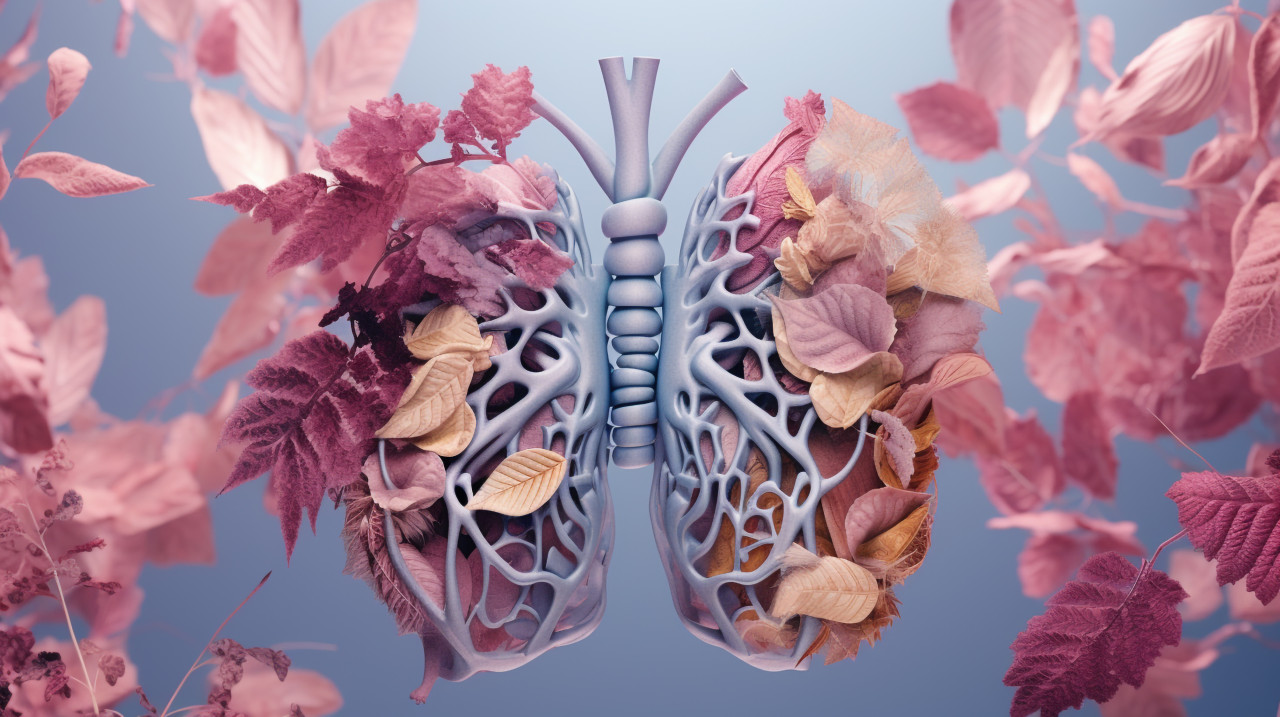 An illustration of the respiratory system, human lungs image