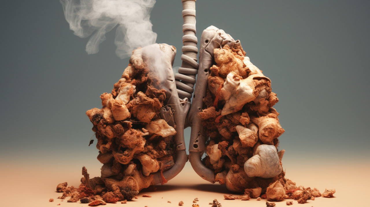 Image of lungs with smoke coming out of it, human lungs image