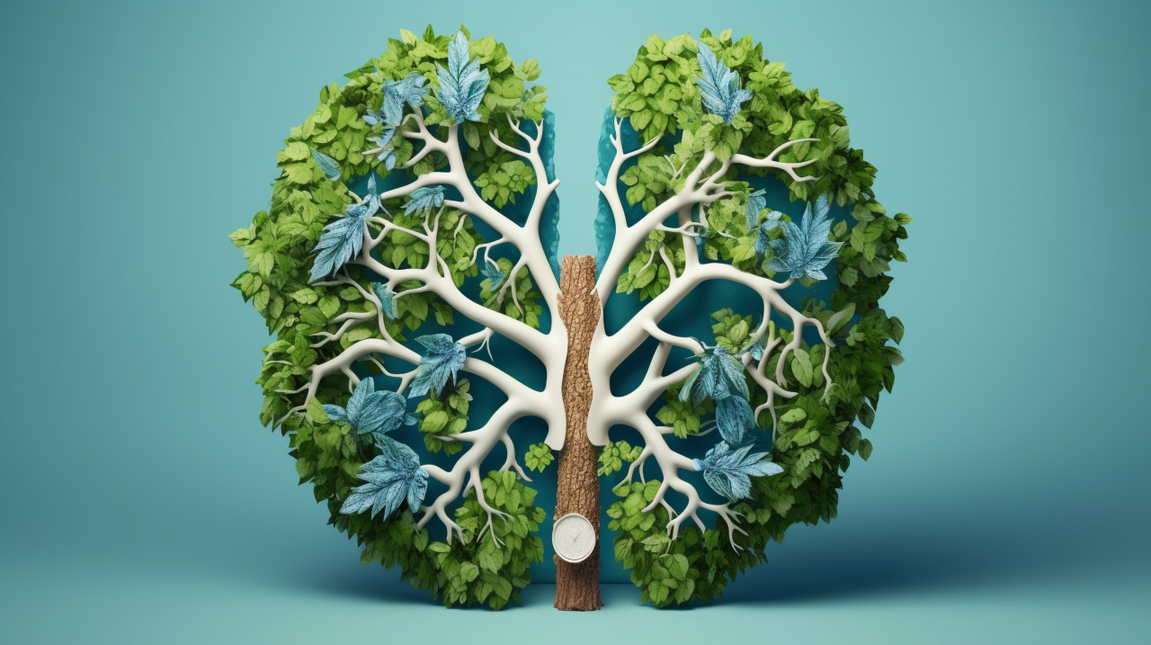 Green lungs of the city, human lungs image