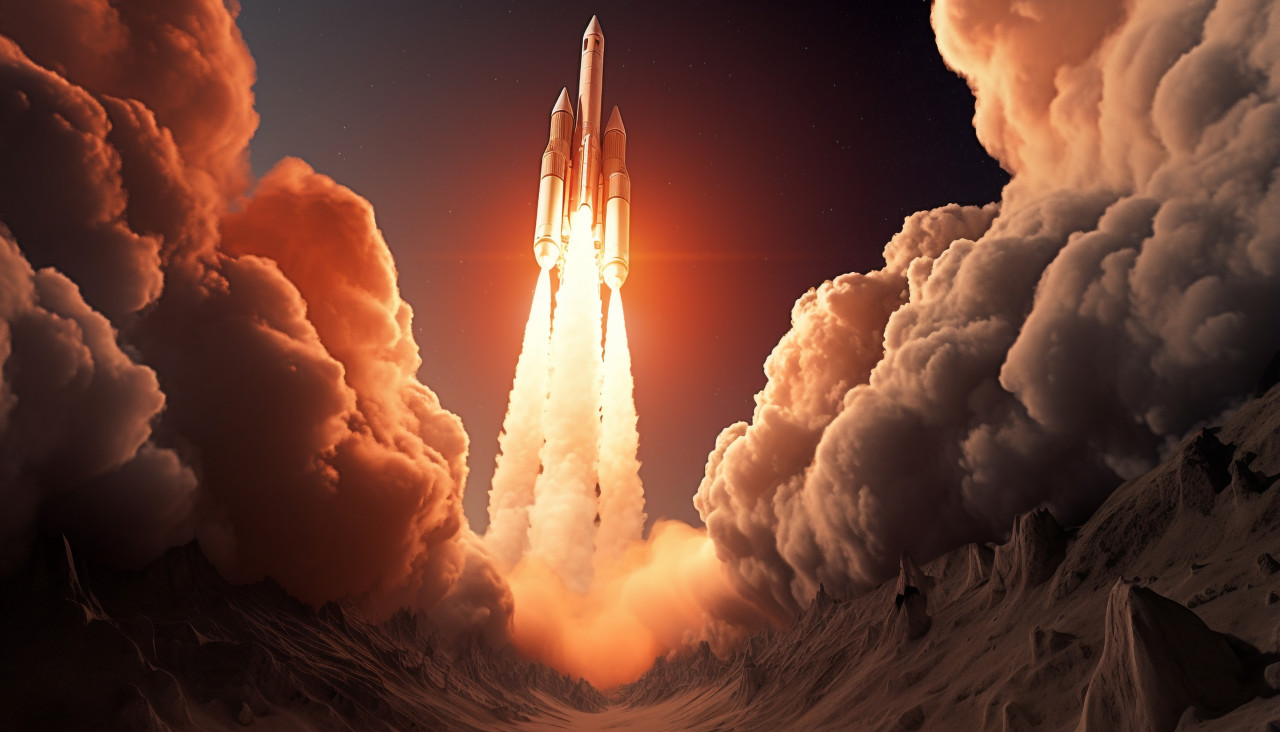 Space shuttle launch against the moon, chandrayaan images hd