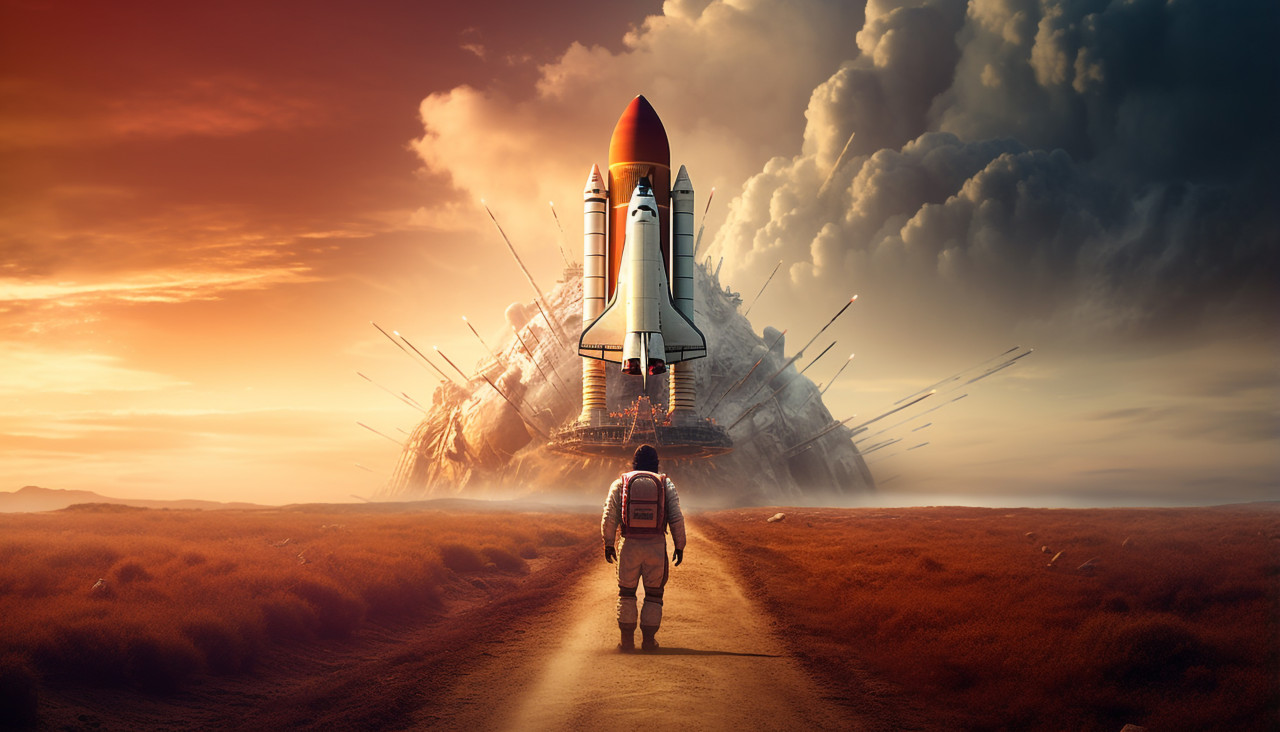 Space shuttle in the horizon, chandrayaan images hd