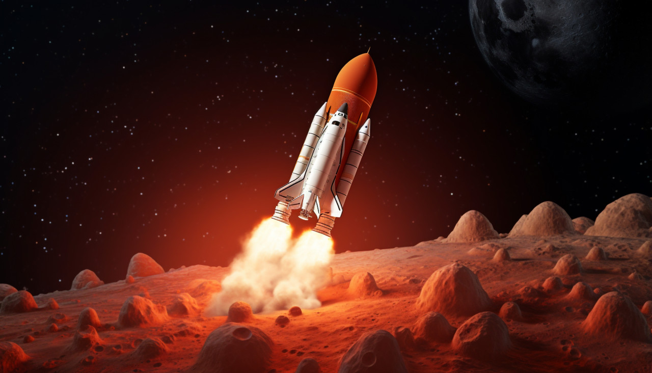 Space shuttle takes off full moon rising, chandrayaan images hd