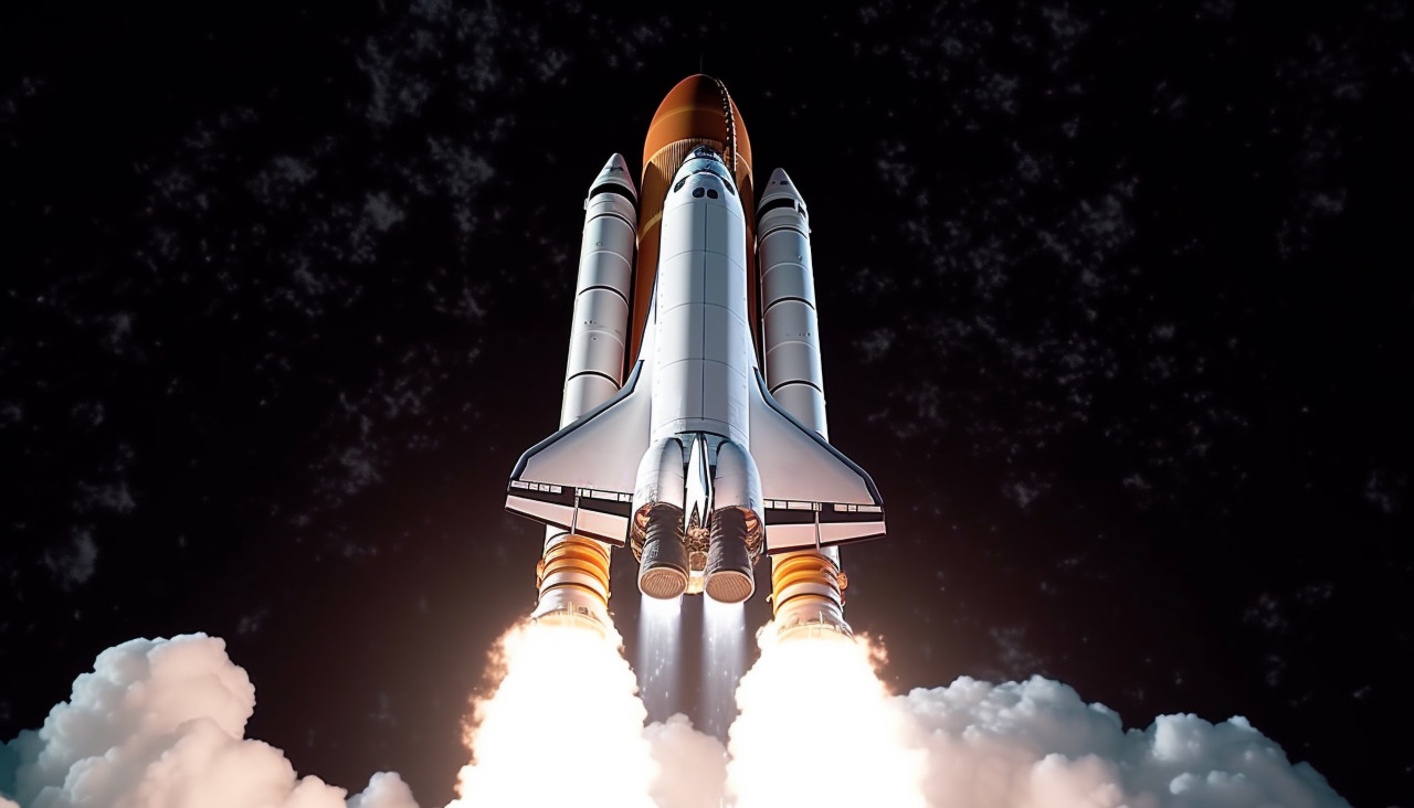 A space shuttle is a white spaceship with rocket propellers, chandrayaan images hd