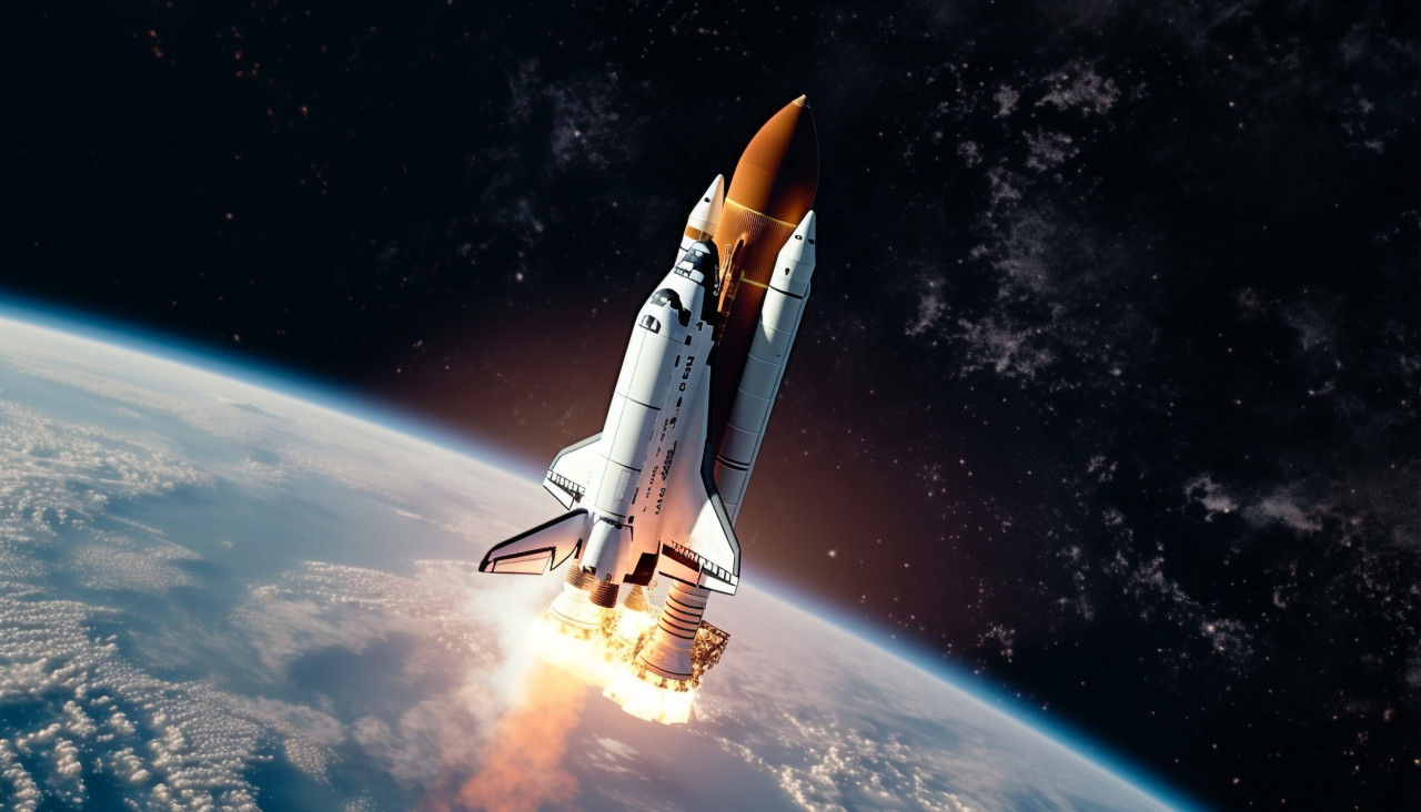 White space shuttle with rocket propellers, chandrayaan images hd