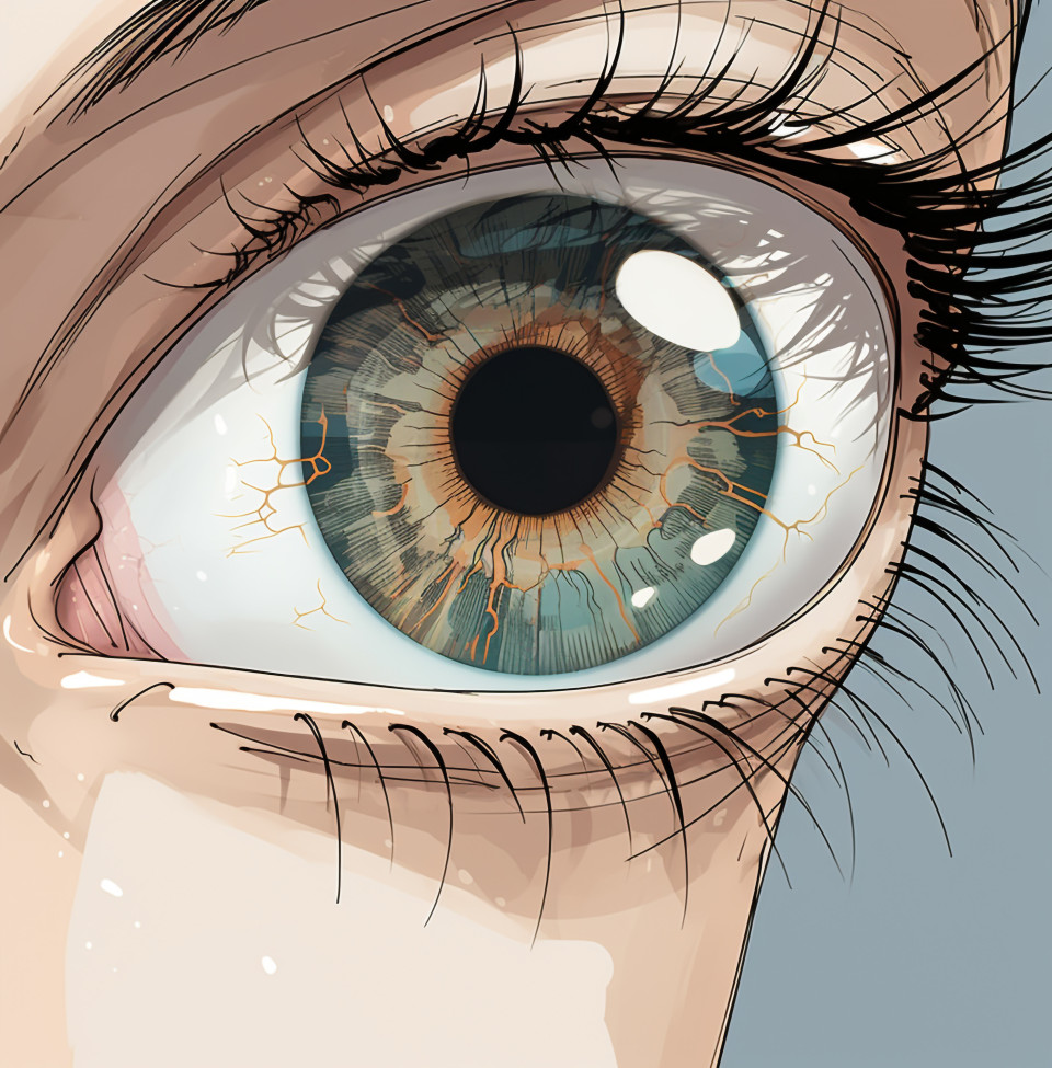 A contact lens that can detect eye diseases, medical images stock