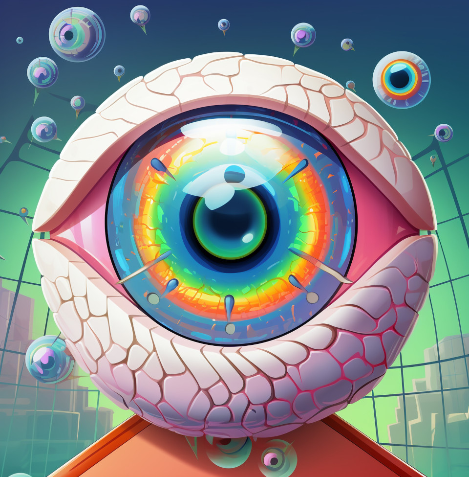 A contact lens that can detect eye diseases, medical images stock