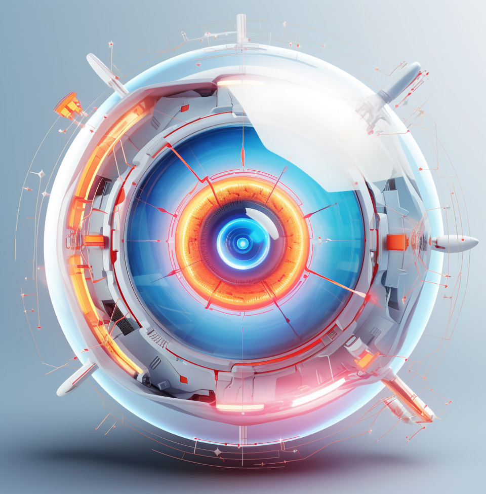 Revolutionary contact lens prevents eye disease, medical images stock