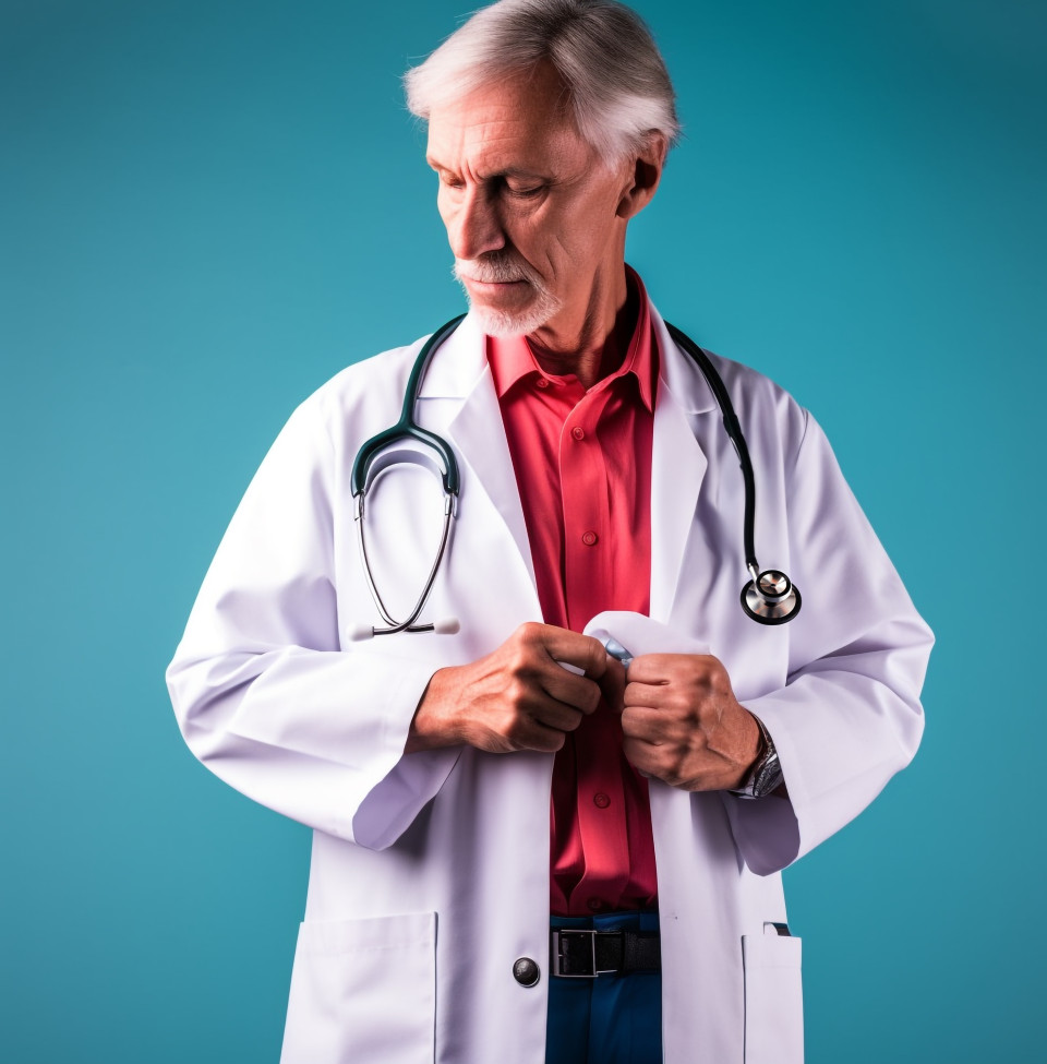 Doctor in white coat with stethoscope, medical images stock