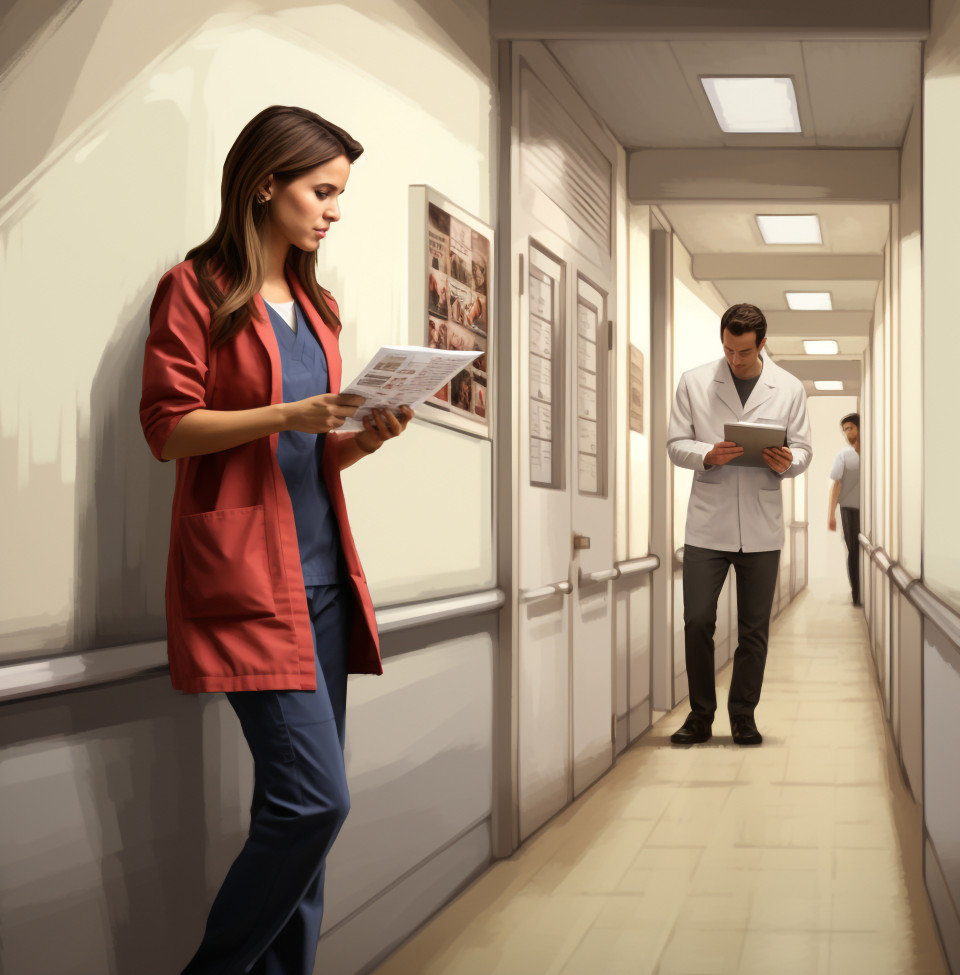 Doctor explaining diagnosis to patient, medical images stock