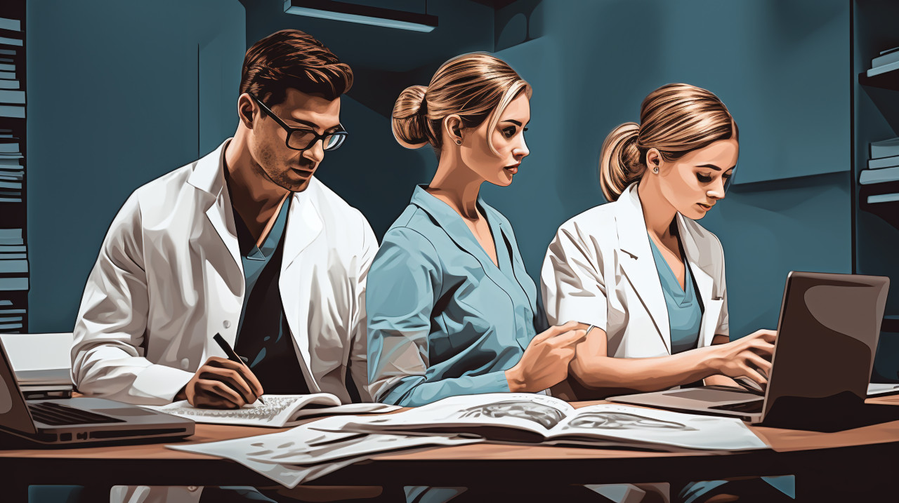 Medical technology advances patient care, medical images stock