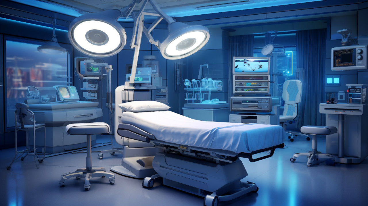 Medical equipment in operating room, medical images stock