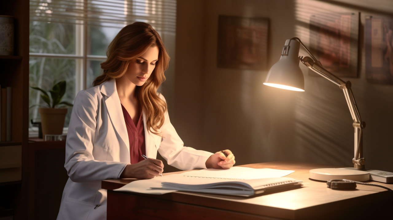 Medical professional at work, medical images stock