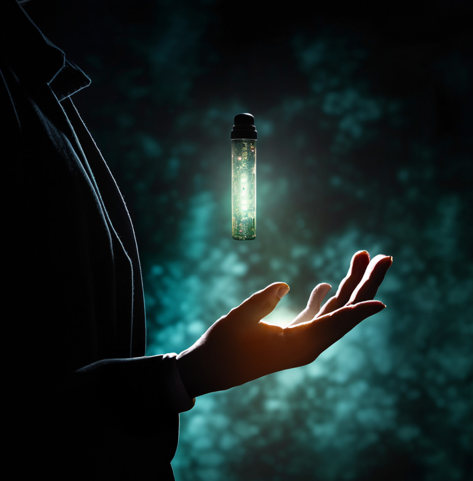 A hand in the shadows, medical images stock