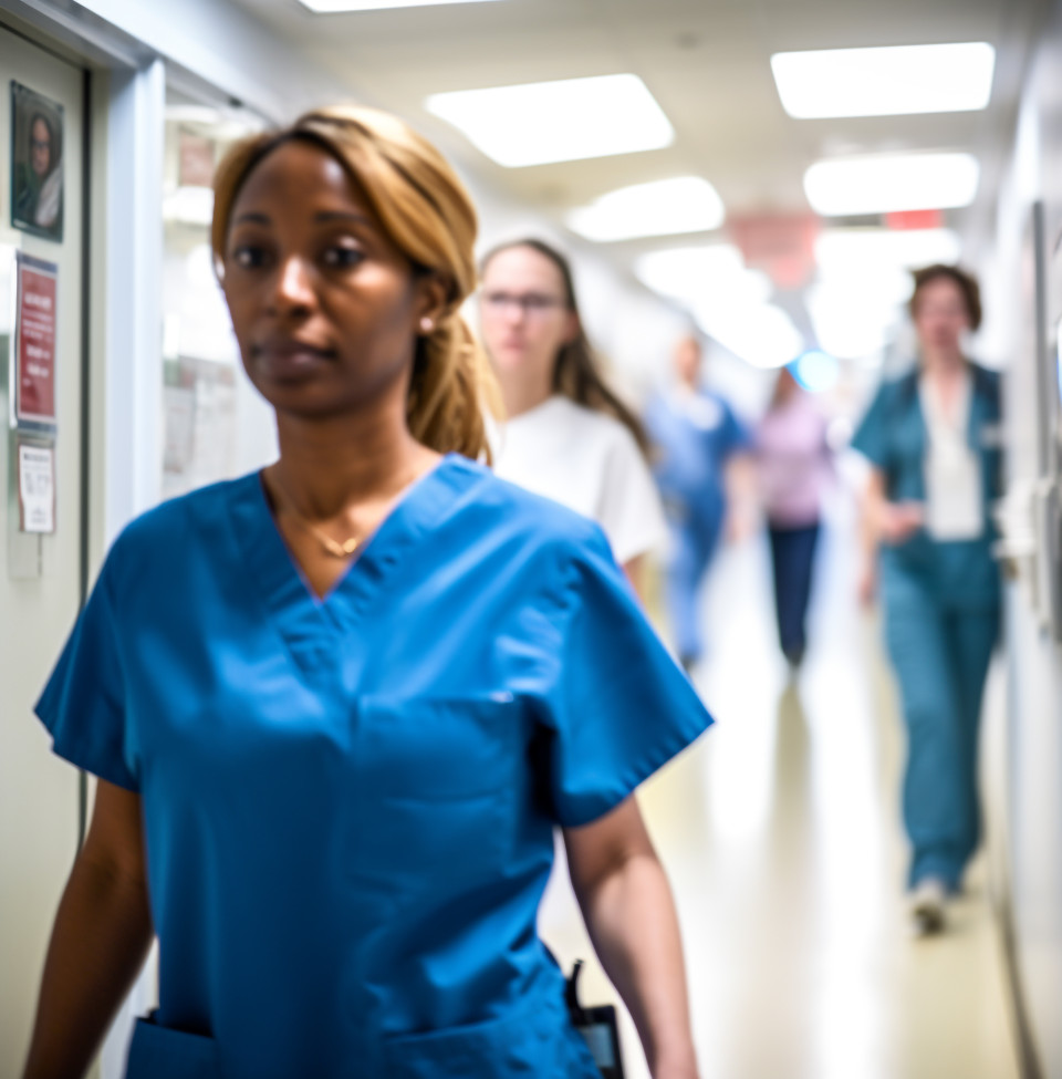 Healthcare professional in action, medical images stock