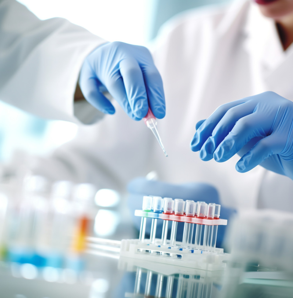 Scientist's focus is unwavering, medical images stock