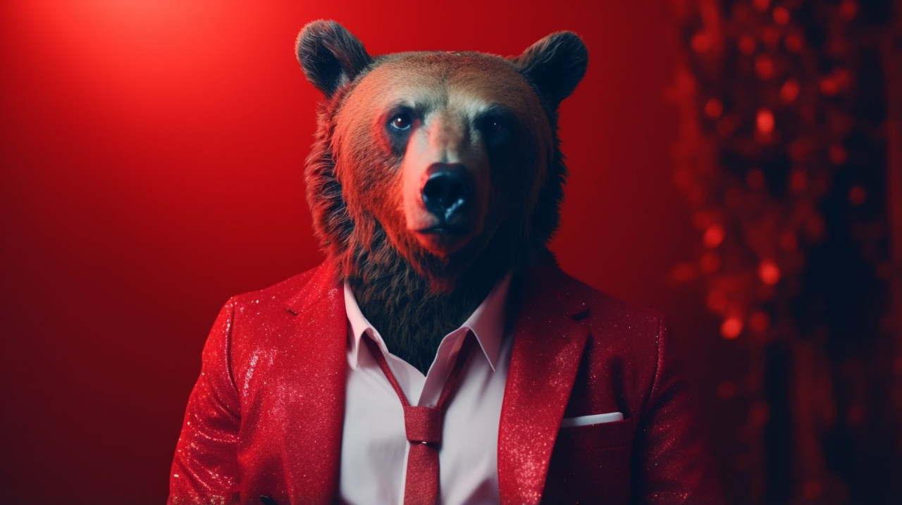 A man dressed in a red suit, concept style art