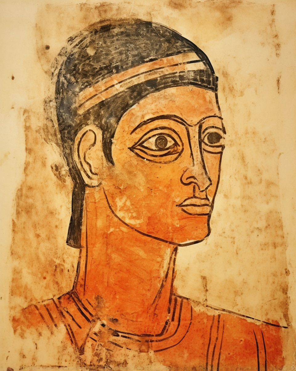 Old town of florence libya in december, fayum style art