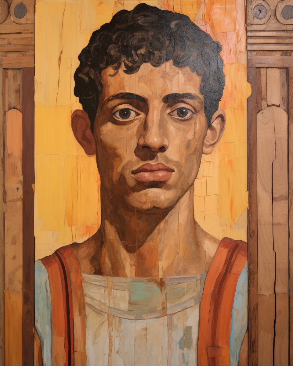 Roman portrait of a man, fayum style art