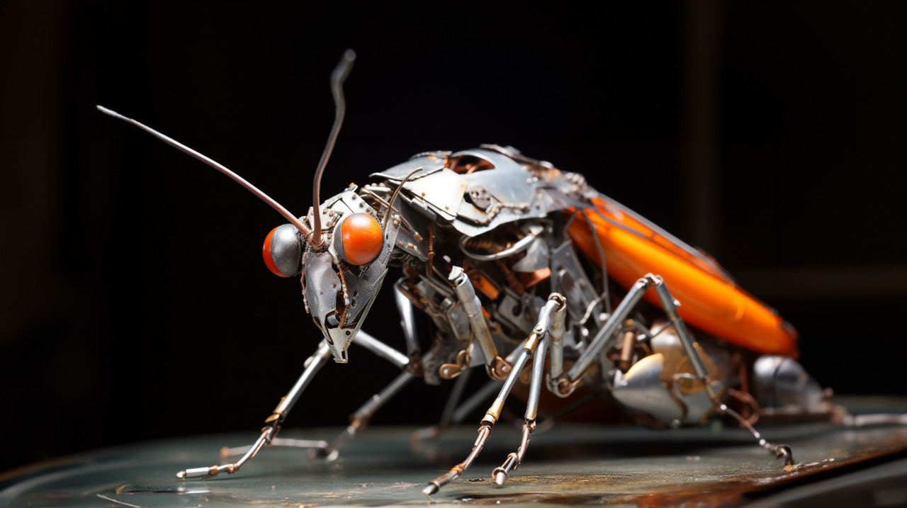 Metal and wood sculpture of praying mantis, found object art ideas
