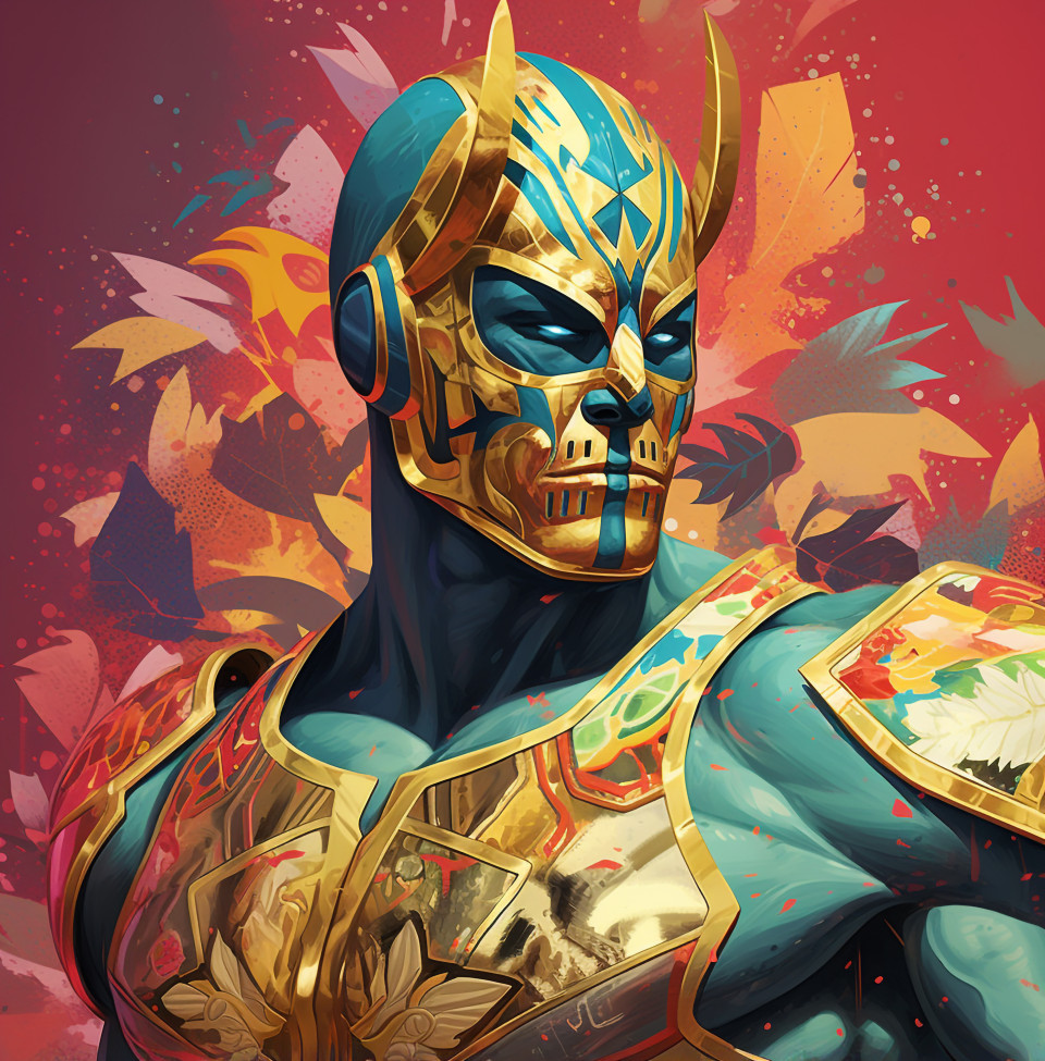 A character in a lucha libre game, lucha libre