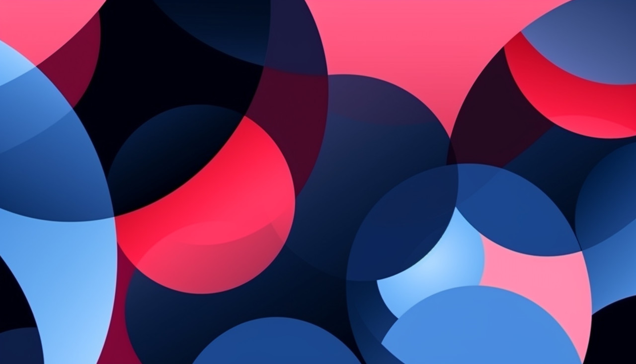 Pink and blue geometric pattern, memphis style art