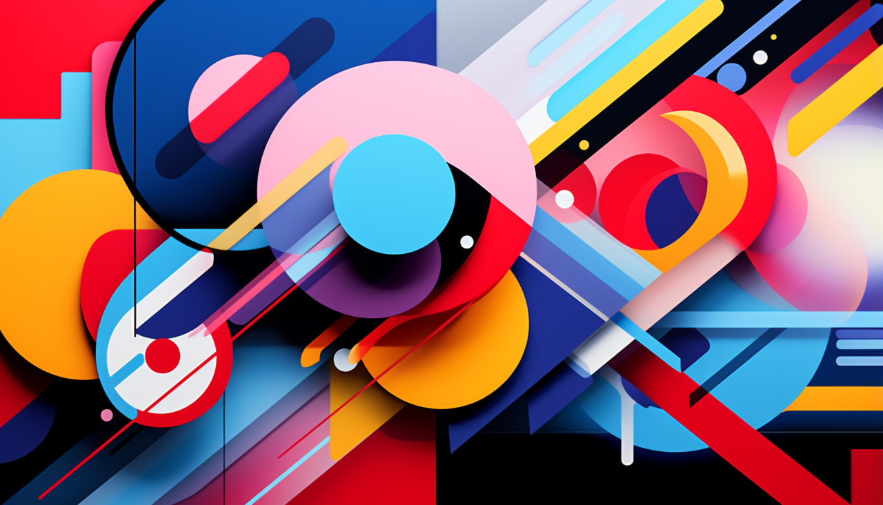 Colorful abstract graphic design, memphis style art