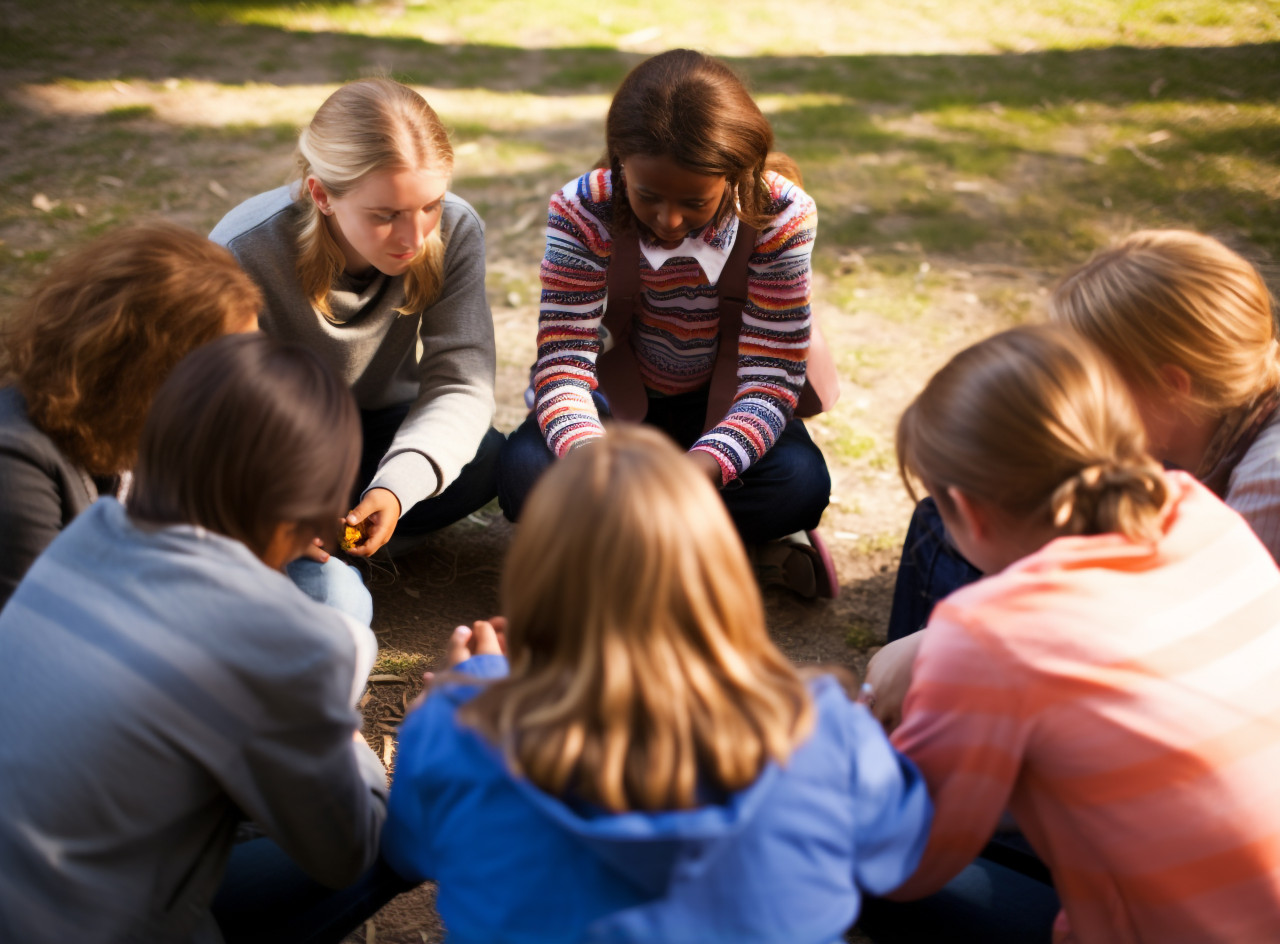 Friends holding hands in circle, mental health