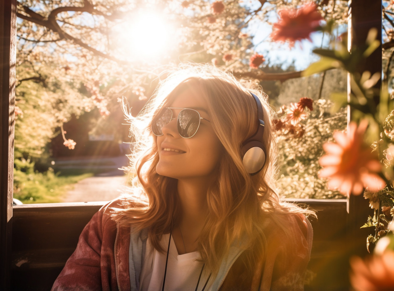 Young woman escapes the city, mental health