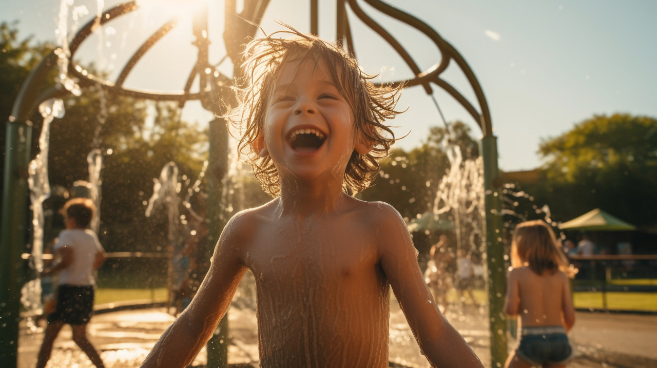 The joy of childhood in the park, mental health