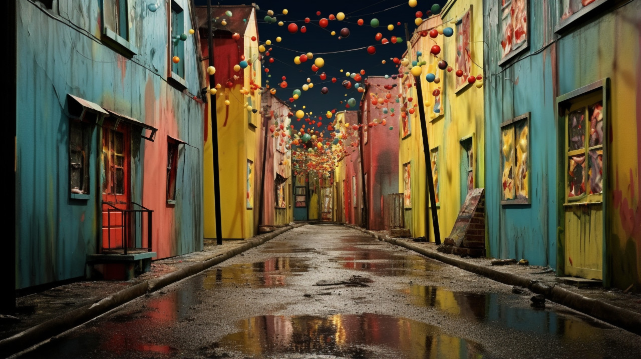 Painted alleyway delight, 3d graffiti art