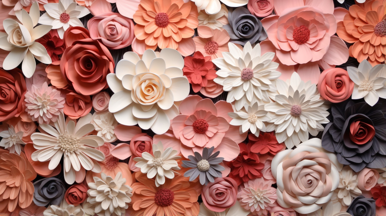 A flower wall made out of flower, arabesque style art