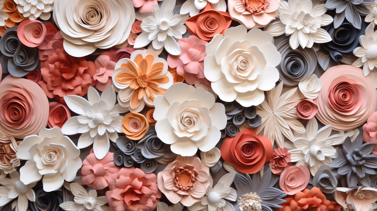 A flower wall bursting with color, arabesque style art