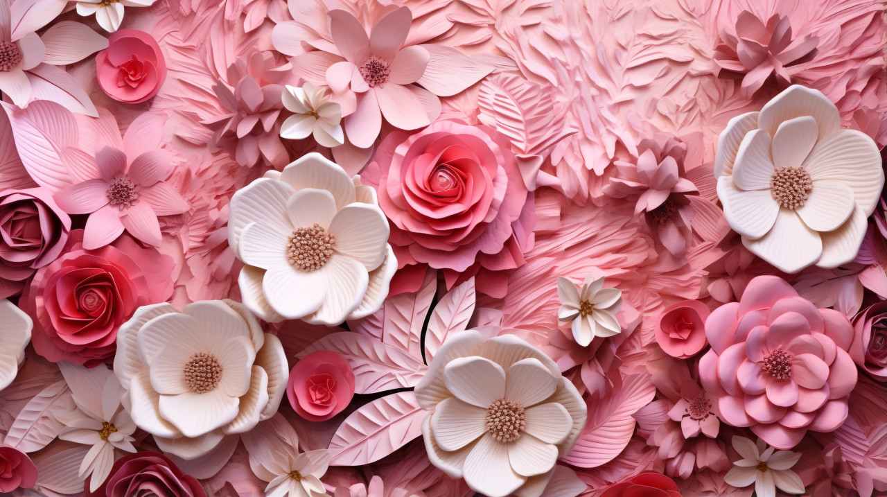 Paper flower wall art for a refreshing bathroom, arabesque style art